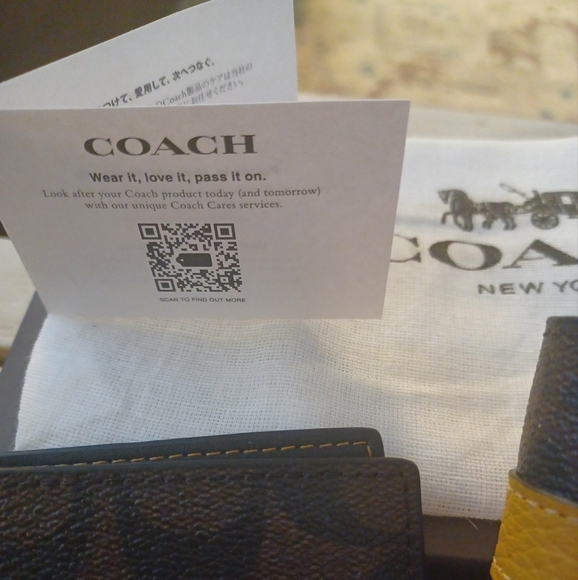 COACH MENS NWT 3 IN 1 Pebbled leather WALLET WITH DUST BAG - Picture 6 of 11